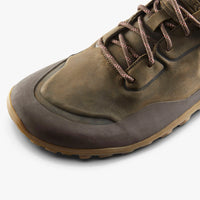 Vivobarefoot Tracker Leather AT Low braon detalj pertli i prednjeg dela