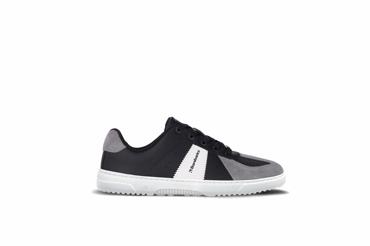 Barebarics Icara barefoot patika – bocni pogled na crno sivu unisex patiku