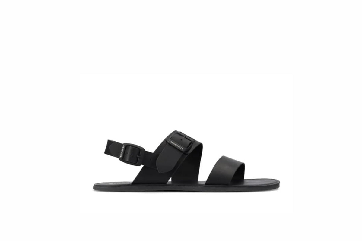 groundies kos muske barefoot sandale crna boja bocni pogled