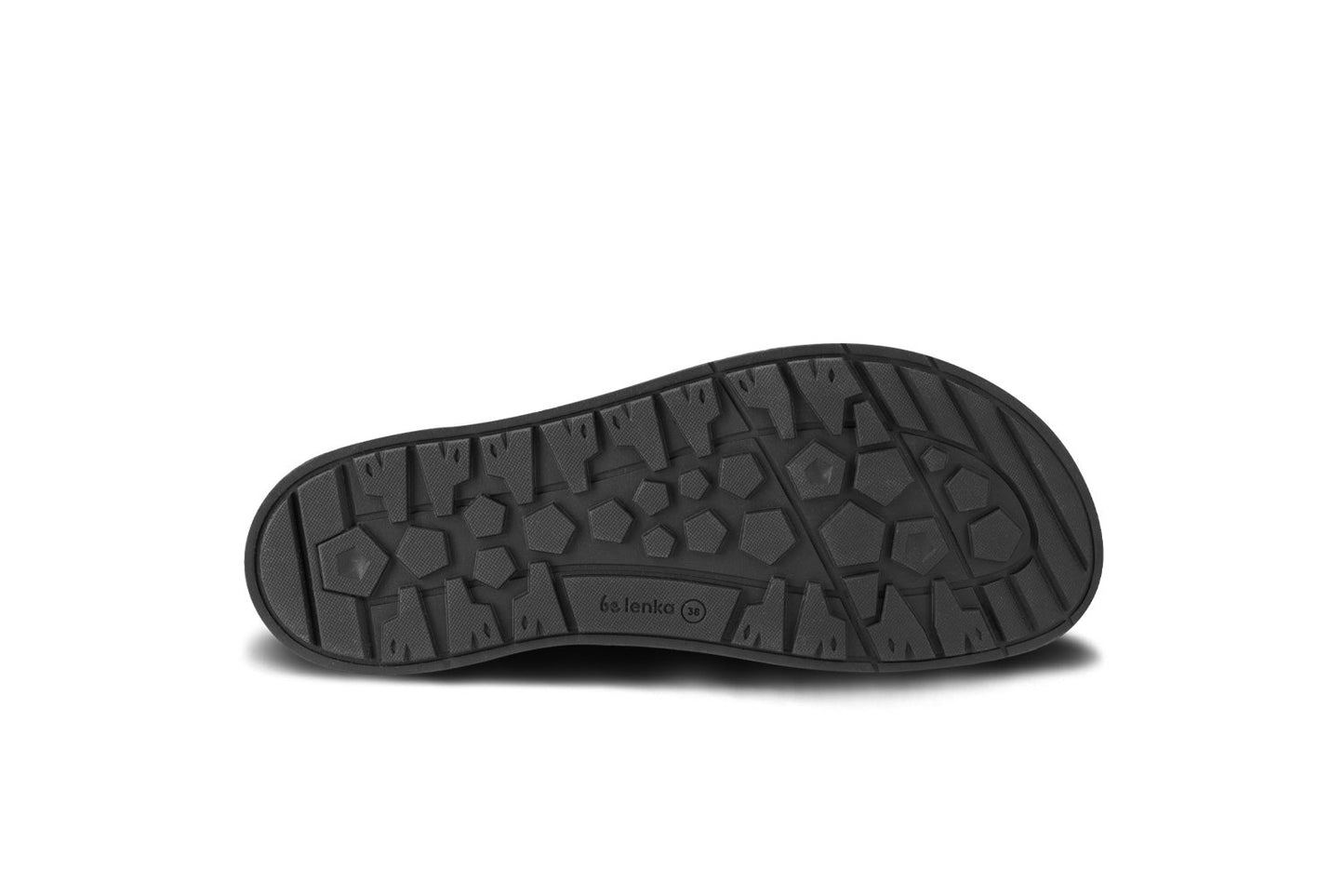 Arctic Edge All Black barefoot čizme đon prikazan odozdo na beloj pozadini