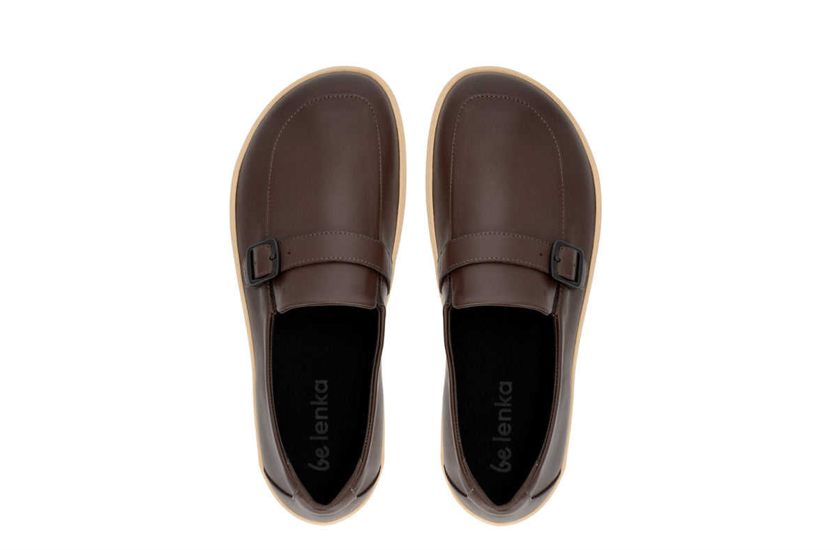 Be Lenka Amadeus barefoot cipele – pogled odozgo na par braon mokasina