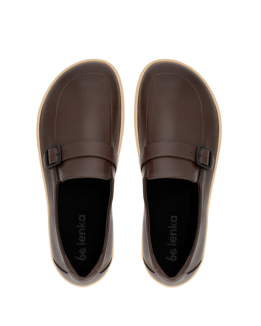 Be Lenka Amadeus barefoot cipele – pogled odozgo na par braon mokasina
