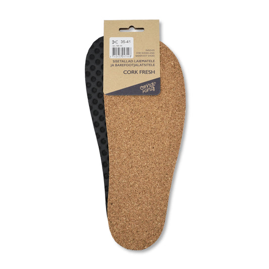 Cork Fresh ulošci za barefoot obuću sa plutanim slojem i lateksom s aktivnim ugljem, debljine 3 mm