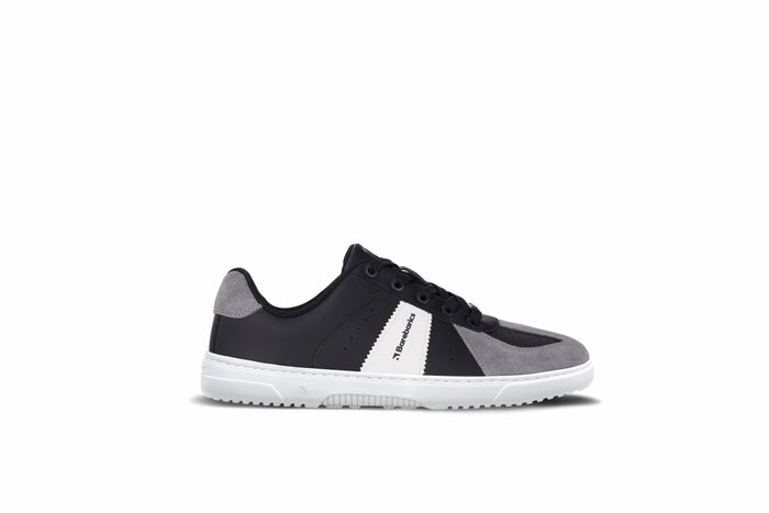Barebarics Icara barefoot patika – bocni pogled na crno sivu unisex patiku

