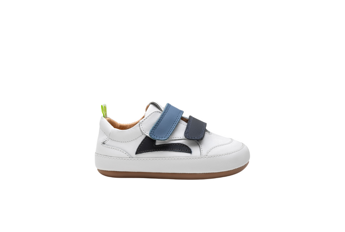 Barefoot patike Landy Belo Teget bocni prikaz desne patike na beloj pozadini