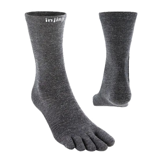 Injinji Liner Crew Wool Slate petoprste carape – studijski prikaz para