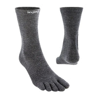 Injinji Liner Crew Wool Slate petoprste carape – studijski prikaz para