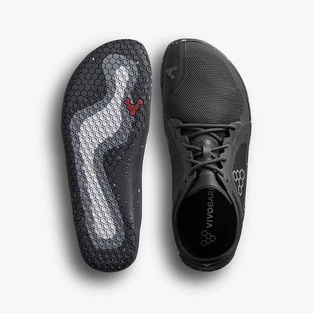 Vivobarefoot Primus Lite 3.5 Obsidian pogled odozgo i djon