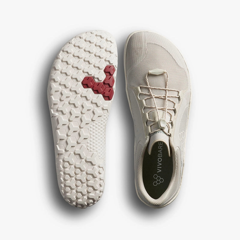 Vivobarefoot Primus Trail FG 3.5 Silver Birch pogled odozgo i djon