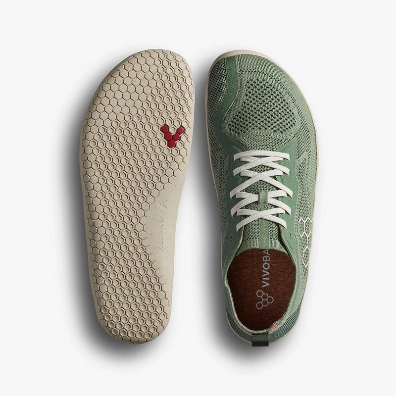 Vivobarefoot Primus Lite Knit Natural Zelena pogled odozgo i djon