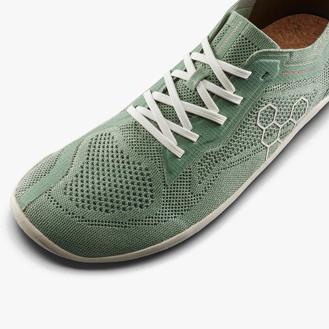 Vivobarefoot Primus Lite Knit Natural Zelena trocetvrtinski prikaz sa prednje strane