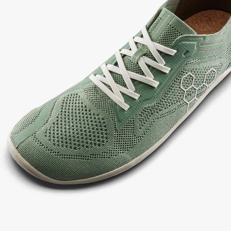 Vivobarefoot Primus Lite Knit Natural Zelena trocetvrtinski prikaz sa prednje strane