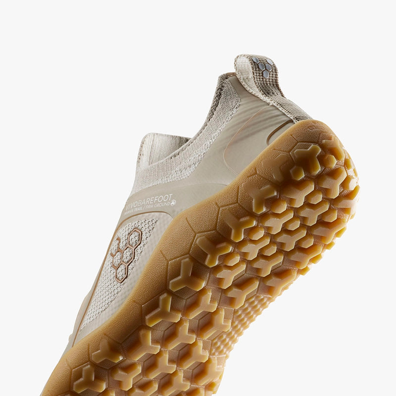 Vivobarefoot Primus Trail Knit FG Peyote detalj djona i peta