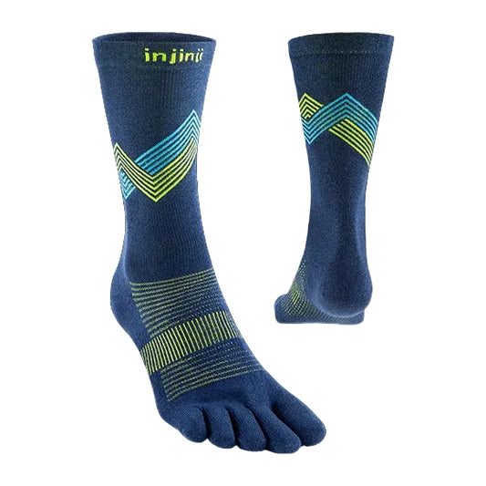 Injinji Run Lightweight Crew Glow petoprste carape – studijski prikaz para
