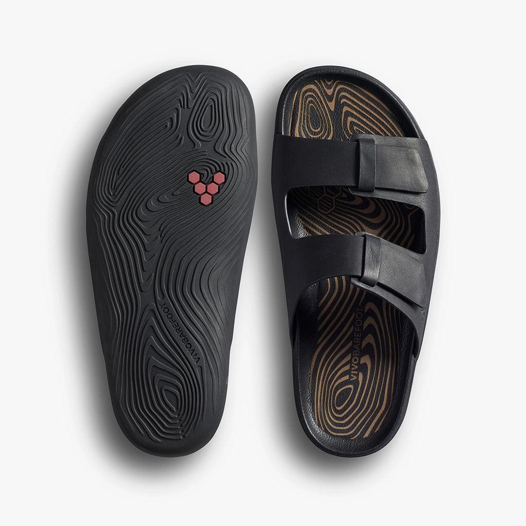 Vivobarefoot Sensus Yin Slide Obsidian pogled odozgo i djon
