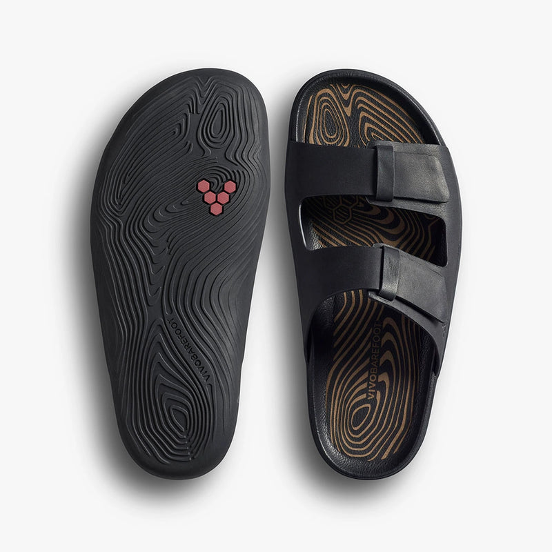 Vivobarefoot Sensus Yin Slide Obsidian pogled odozgo i djon