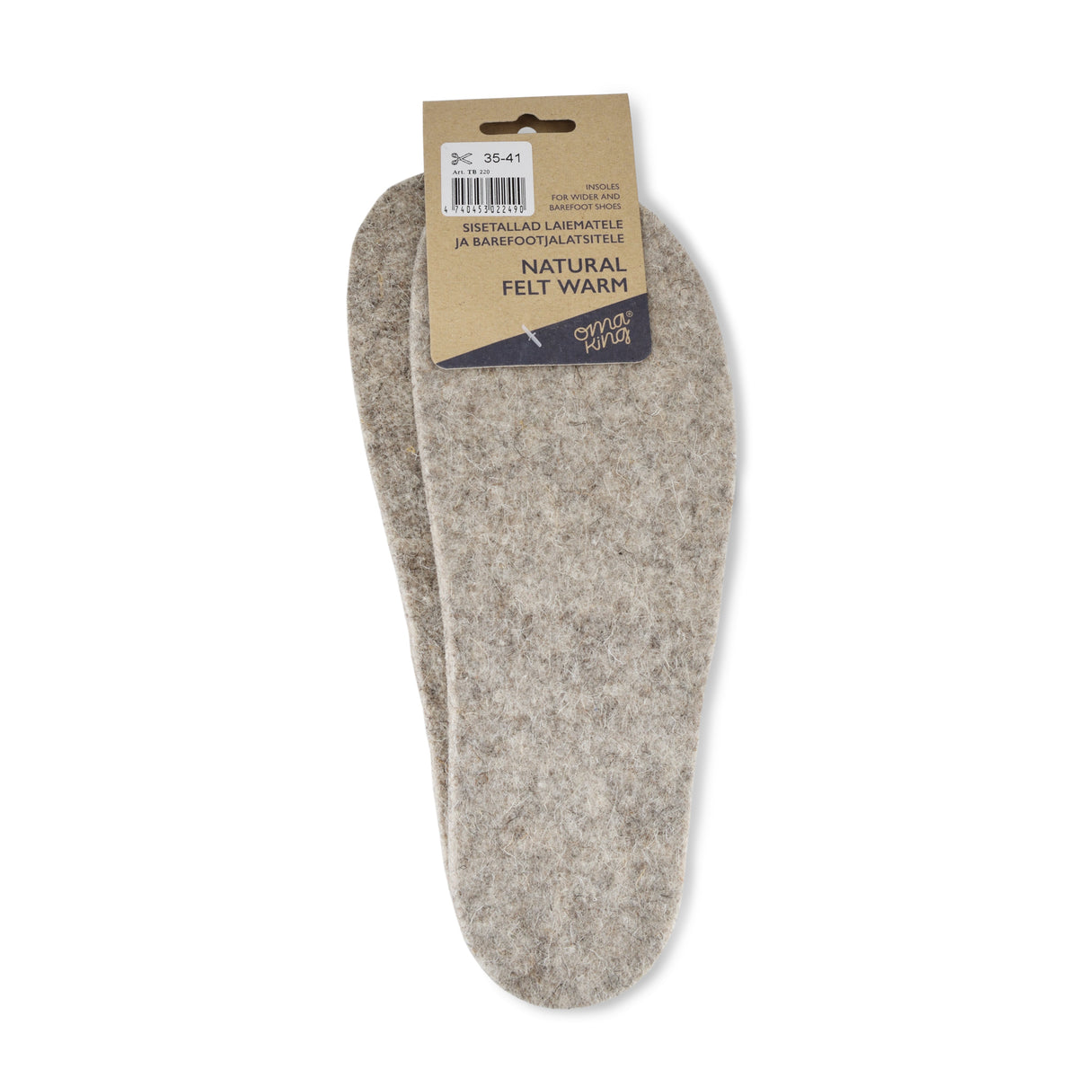Ulošci za barefoot obuću od prirodnog filca, debljine 5 mm