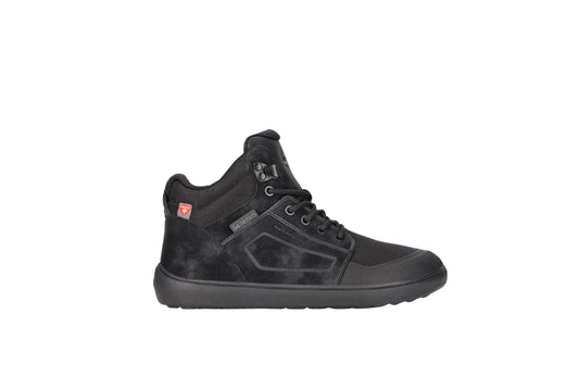 Arctic Edge All Black barefoot zimska čizma bočni prikaz na beloj pozadini