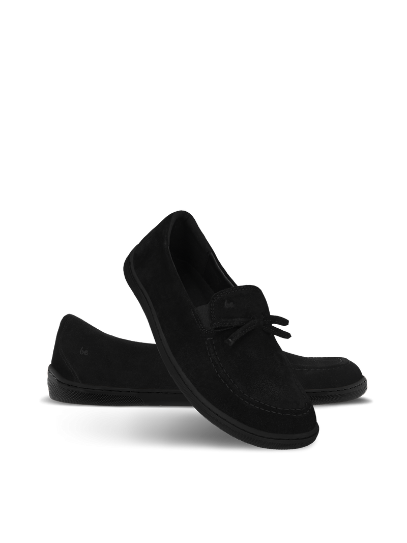 Be Lenka Aphrodite barefoot mokasine – pogled sa strane, crni model sa masnicom

