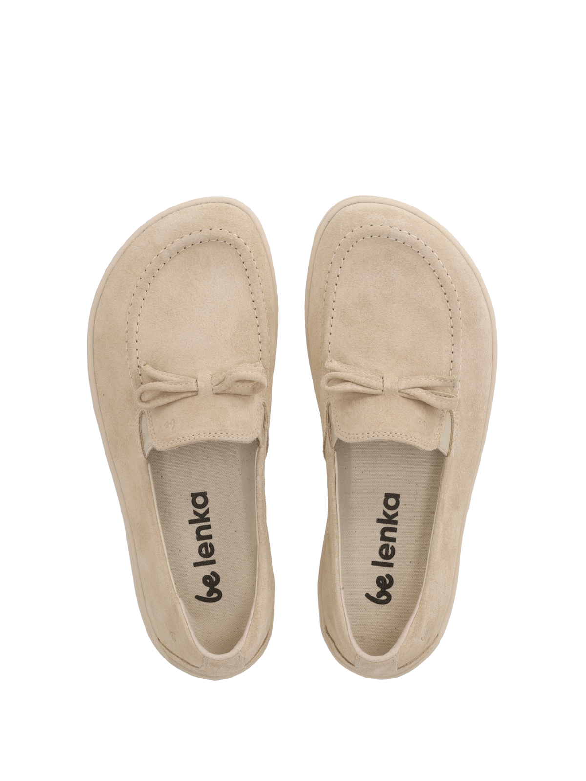 Be Lenka Aphrodite barefoot mokasine – pogled odozgo na unutrasnjost para u bez boji

