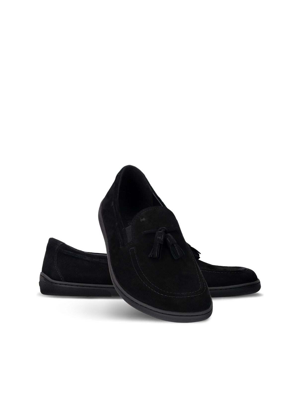 Be Lenka Portsiders barefoot mokasine – crni model prikazan iz ugla, par sa resama

