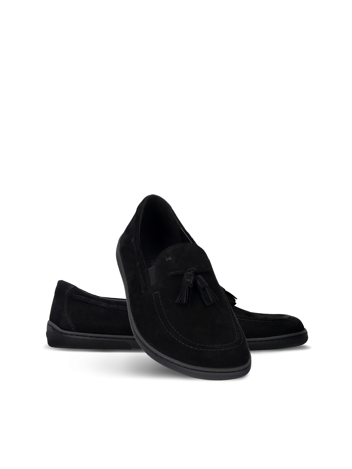 Be Lenka Portsiders barefoot mokasine – crni model prikazan iz ugla, par sa resama


