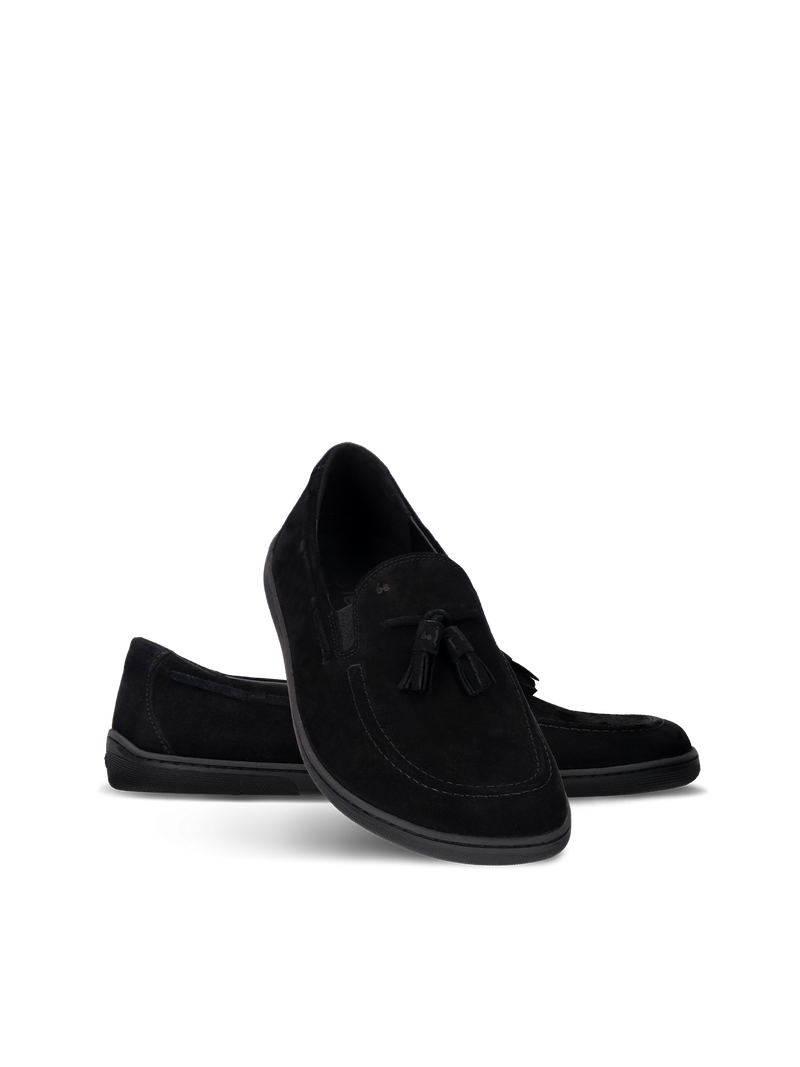 Be Lenka Portsiders barefoot mokasine – crni model prikazan iz ugla, par sa resama

