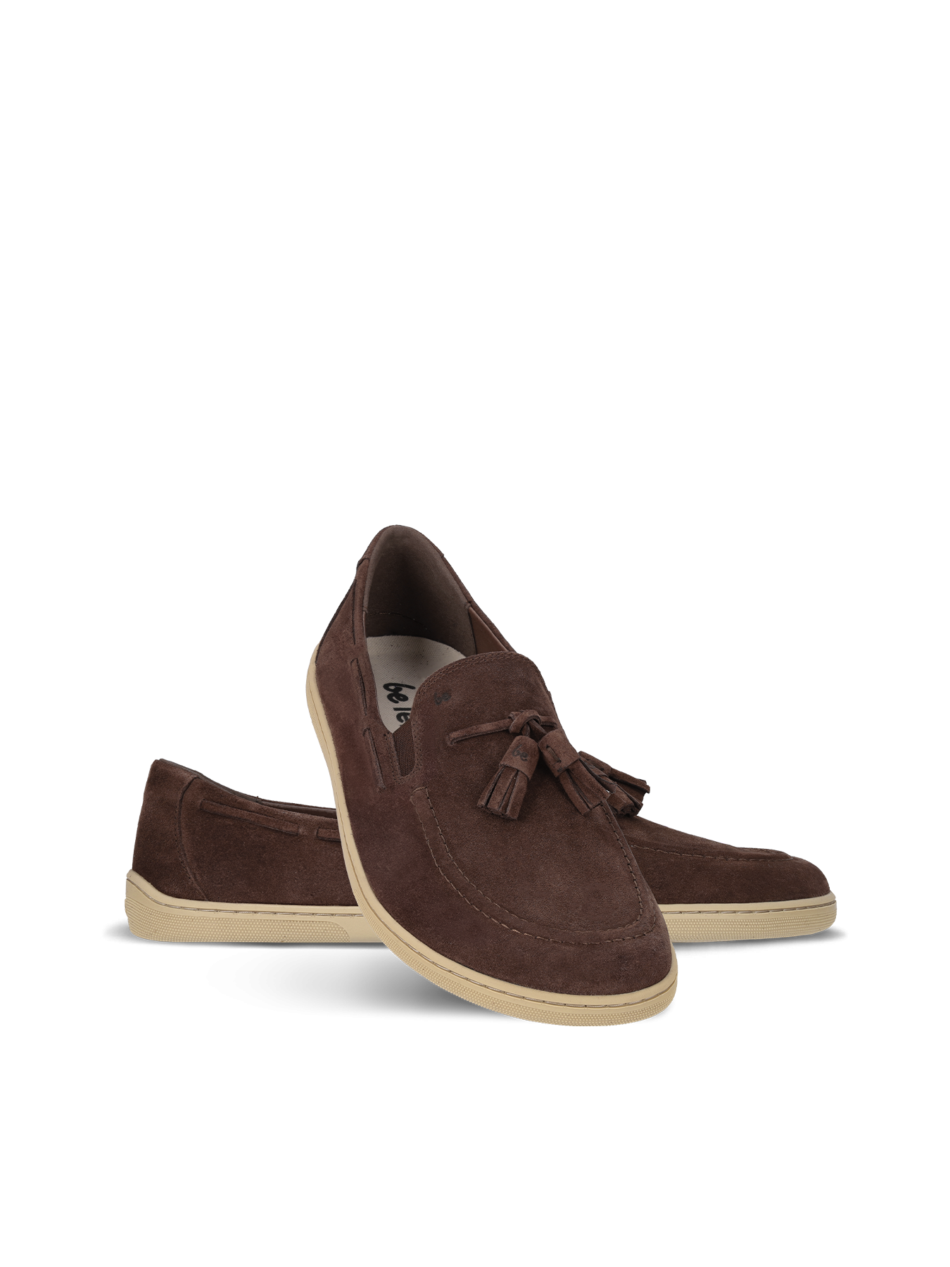 Be Lenka Portsiders barefoot mokasine – braon model prikazan iz ugla, par sa resama

