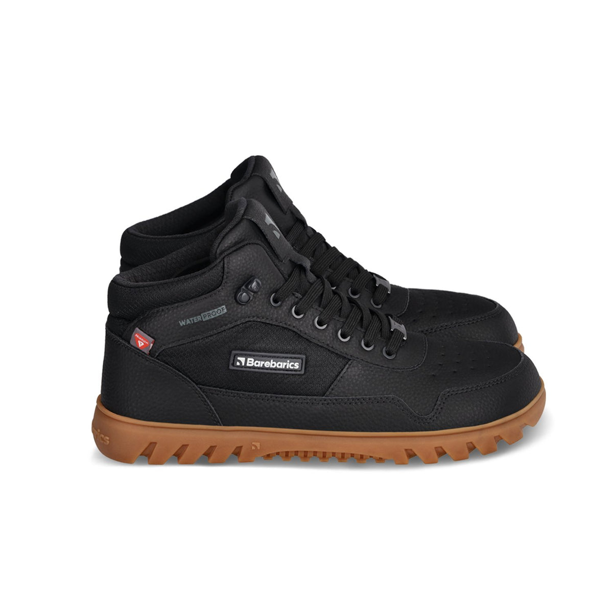 Urban Edge crne barefoot čizme bočni prikaz sa blagim nagibom
