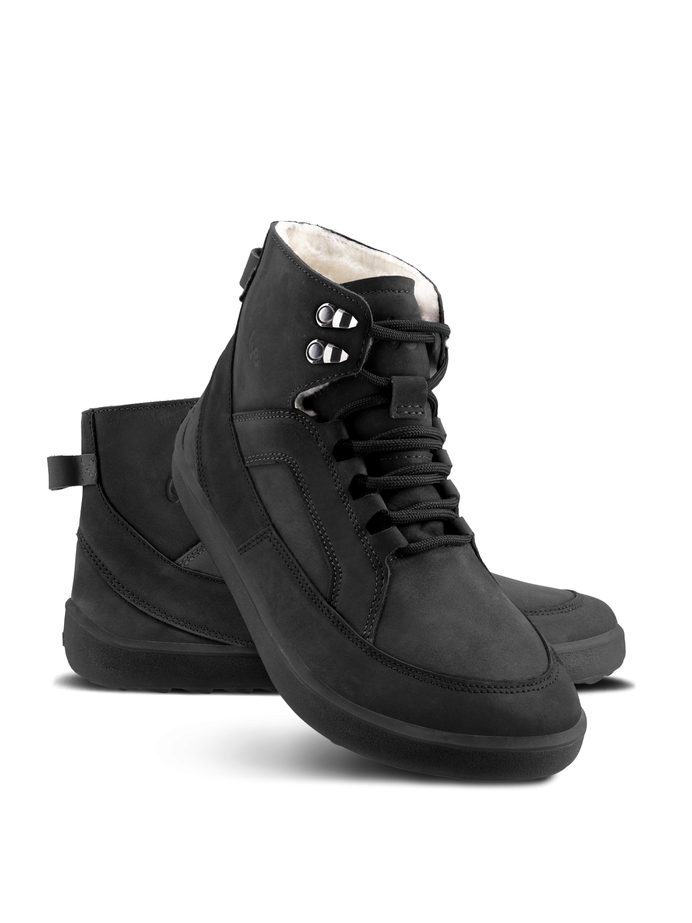 Par barefoot cizama York crne prikaz pod uglom na beloj pozadini