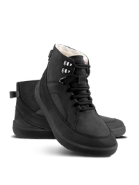 Par barefoot cizama York crne prikaz pod uglom na beloj pozadini