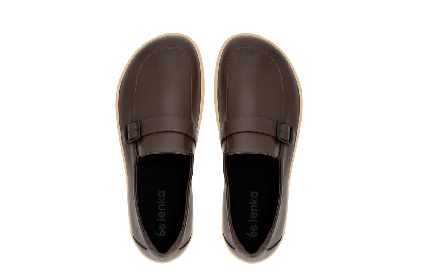 Be Lenka Amadeus barefoot cipele – pogled odozgo na par braon mokasina