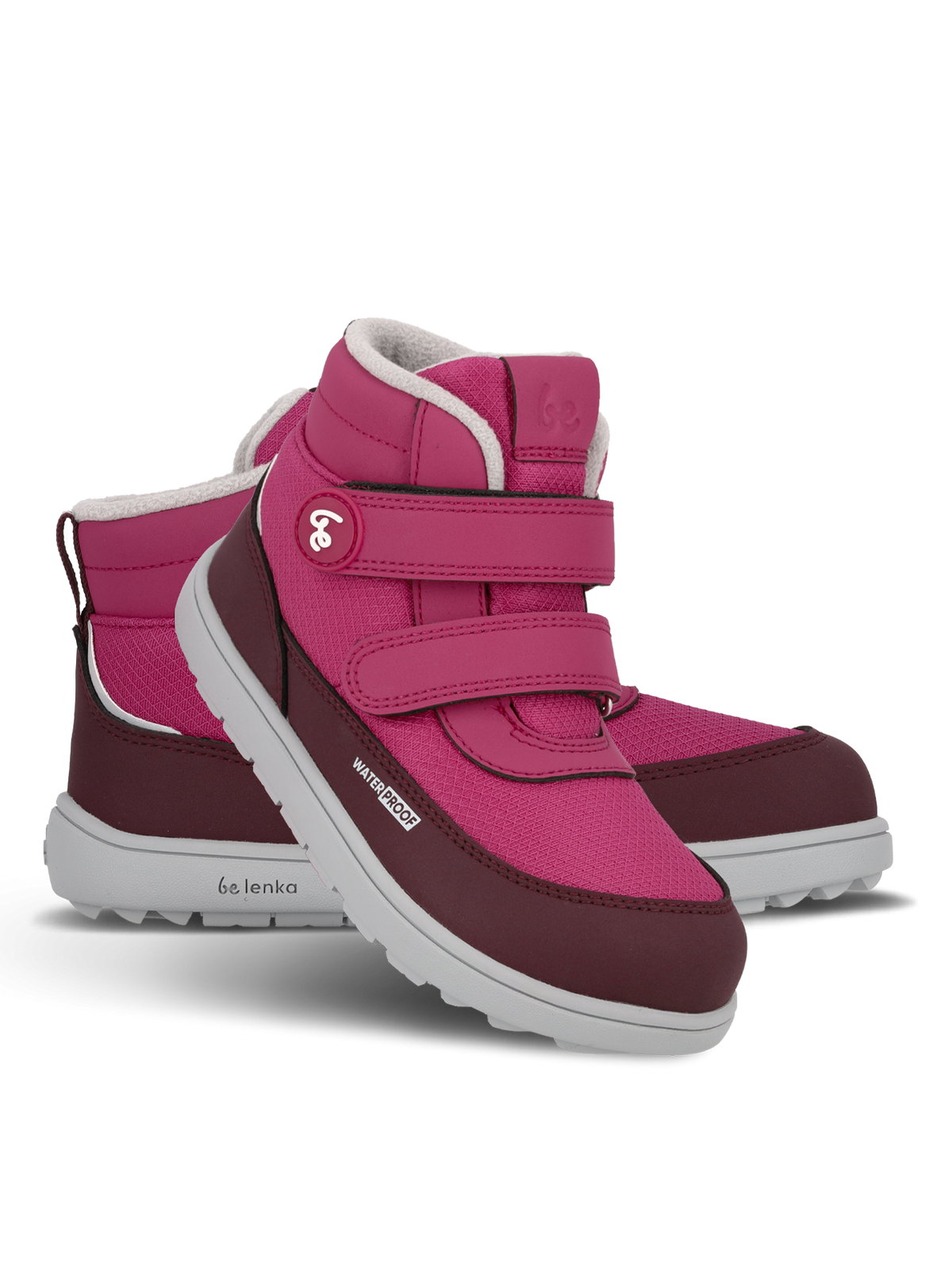 Barefoot cizme Zippu Berry & Grey prikaz unutrasnje strane desne cizme na beloj pozadini