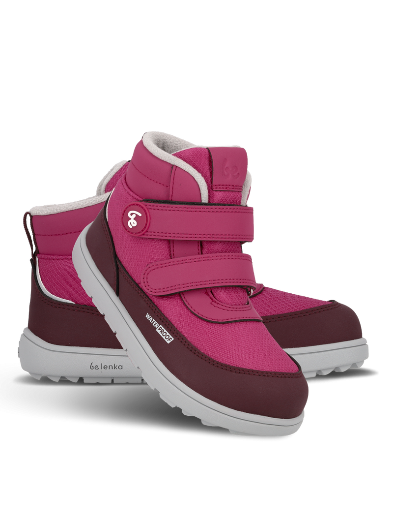 Barefoot cizme Zippu Berry & Grey prikaz unutrasnje strane desne cizme na beloj pozadini