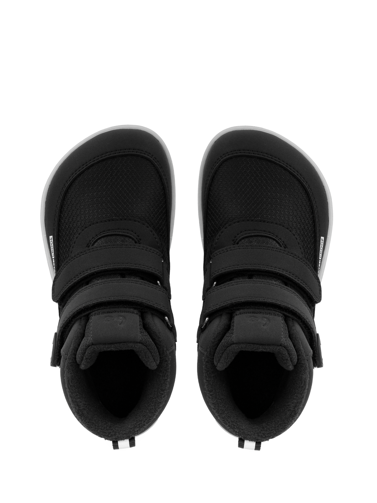 Par barefoot cizama Zippu Black & Grey prikaz odozgo na beloj pozadini