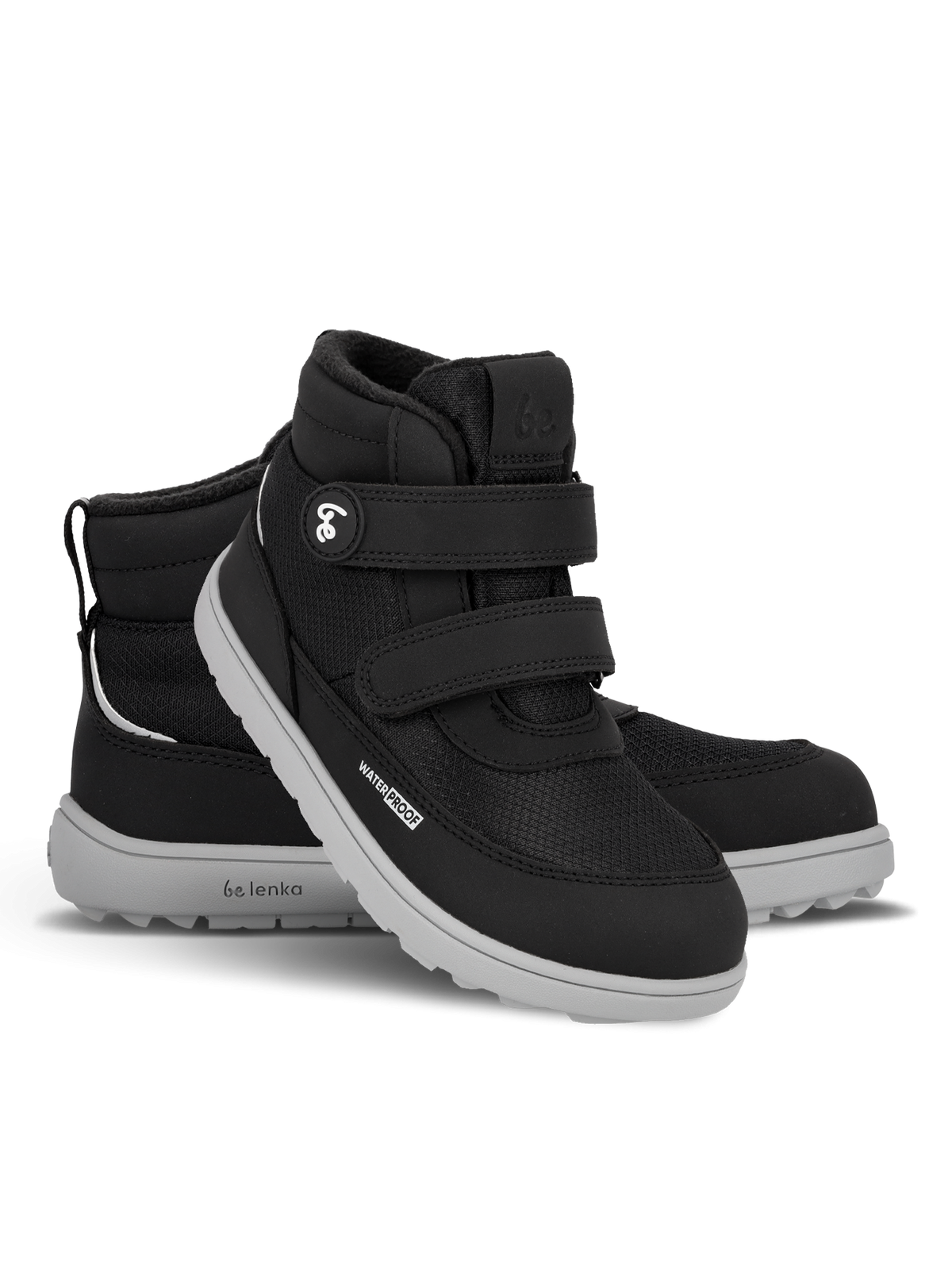 Barefoot cizme Zippu Black & Grey prikaz spoljasnje strane desne cizme na beloj pozadini
