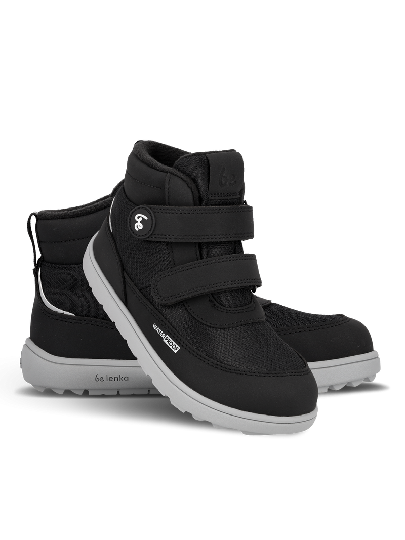 Barefoot cizme Zippu Black & Grey prikaz spoljasnje strane desne cizme na beloj pozadini