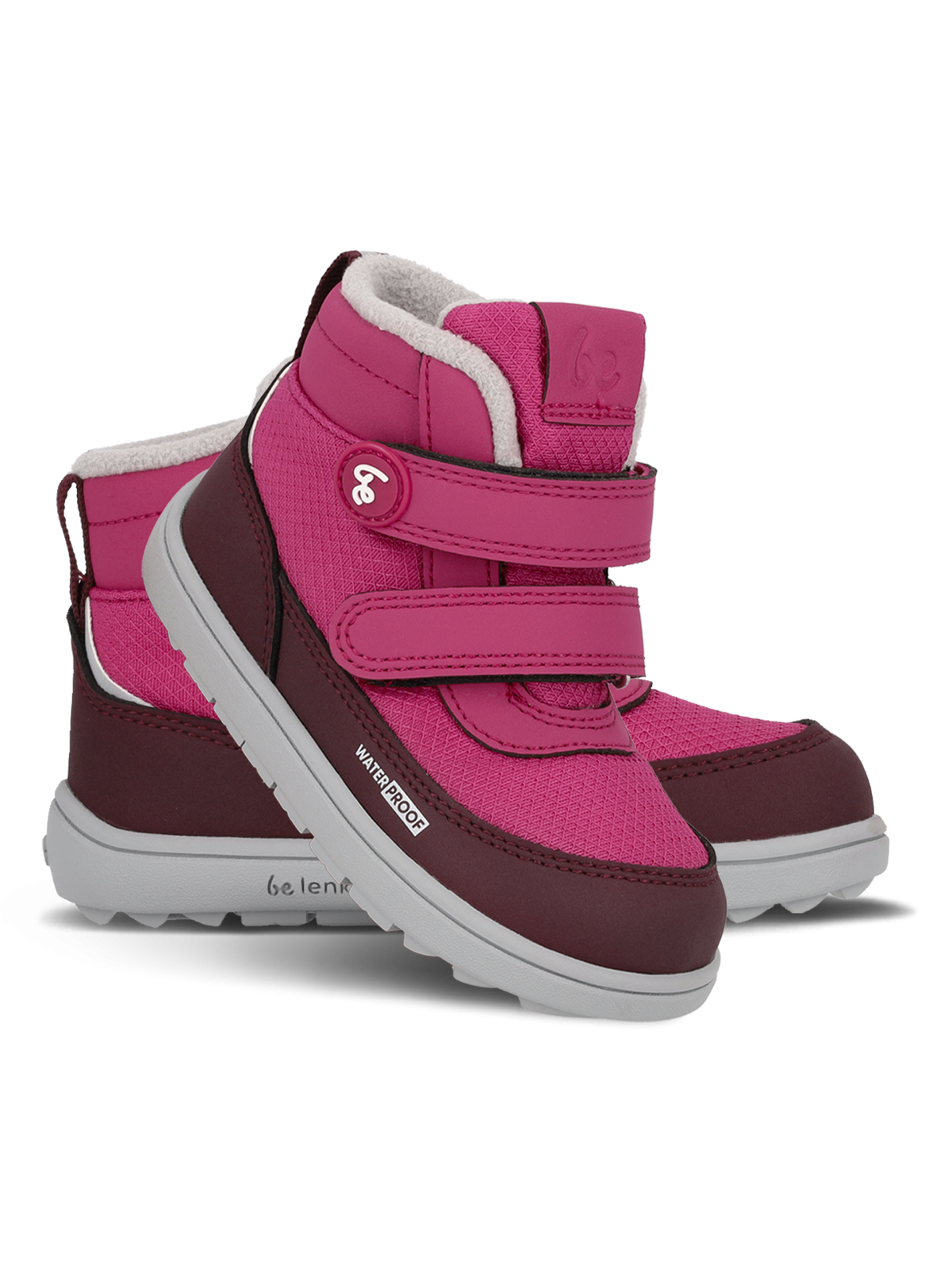 Par barefoot cizama Zippu Berry & Grey prikaz pod uglom na beloj pozadini