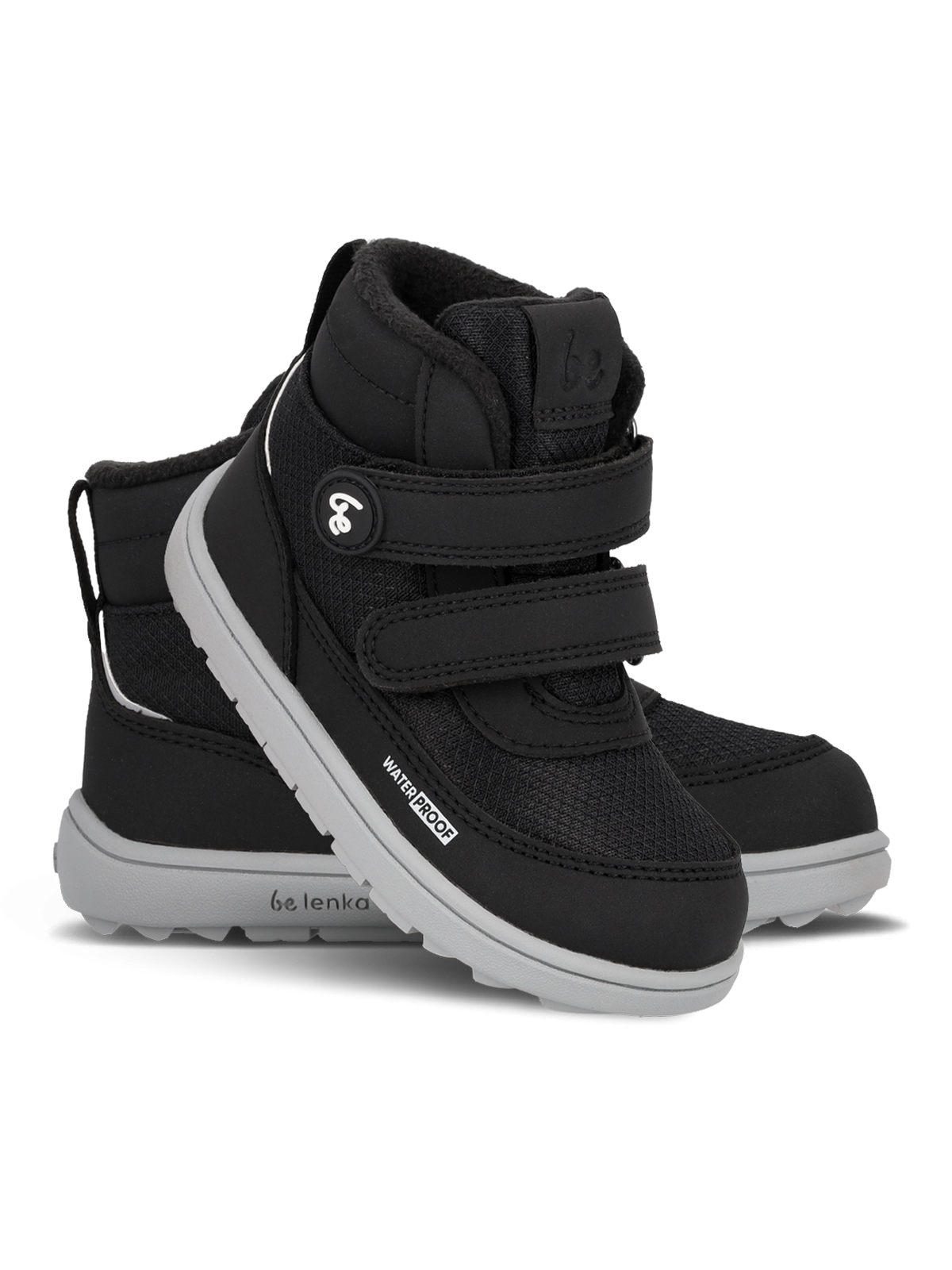 Barefoot cizme Zippu Black & Grey prikaz unutrasnje strane desne cizme na beloj pozadini