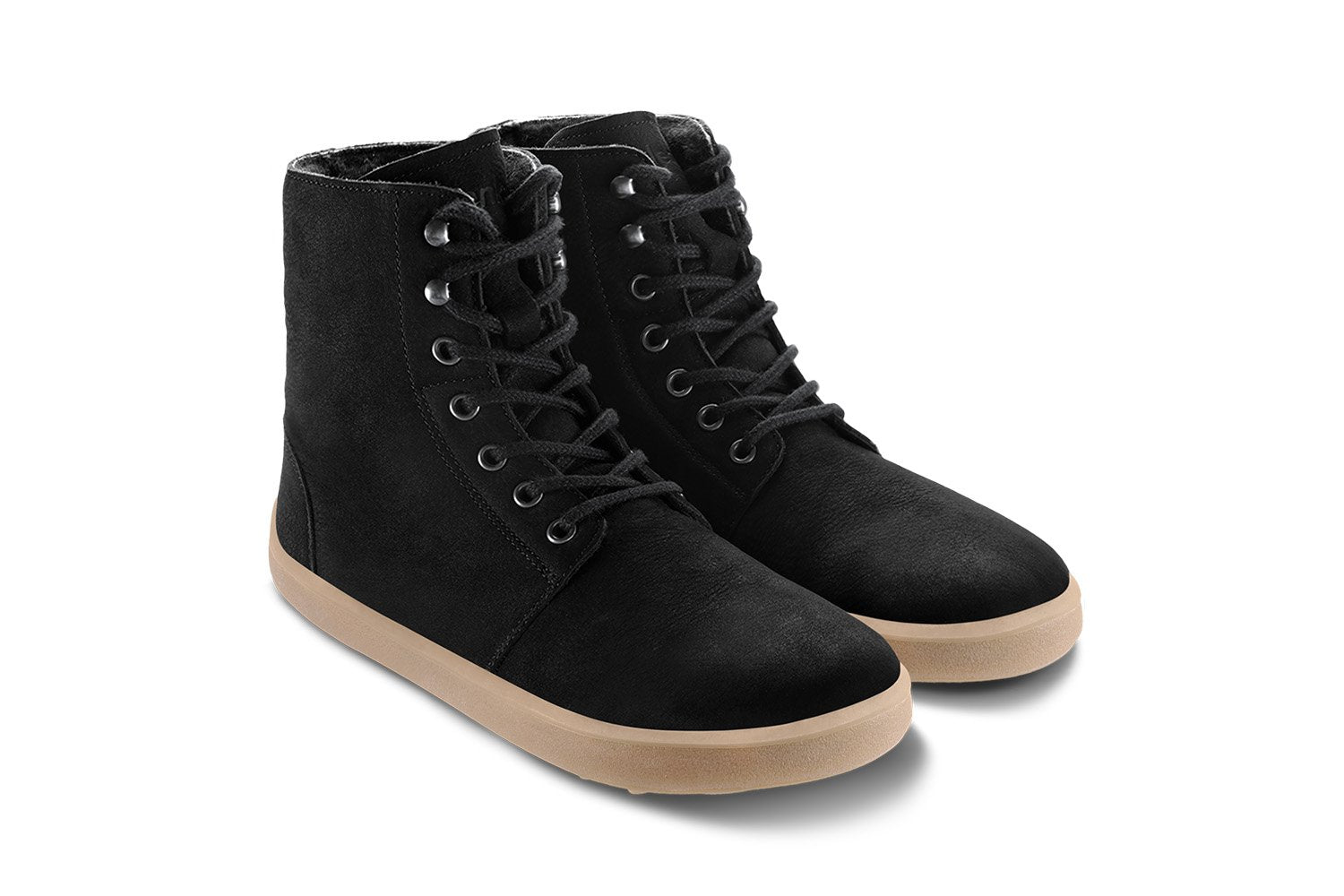 Winter Crne Mat barefoot cizme prikaz iz ugla na par cizama